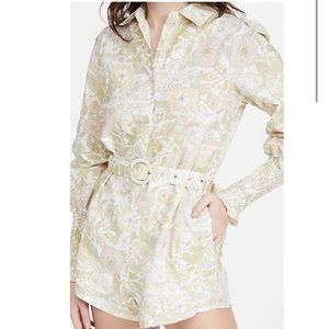 Charlie Holiday Mellow Romper in Floral Forest Olive